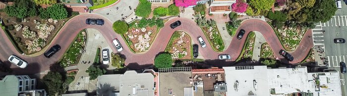 Poster San Francisco und Blick auf die Straße