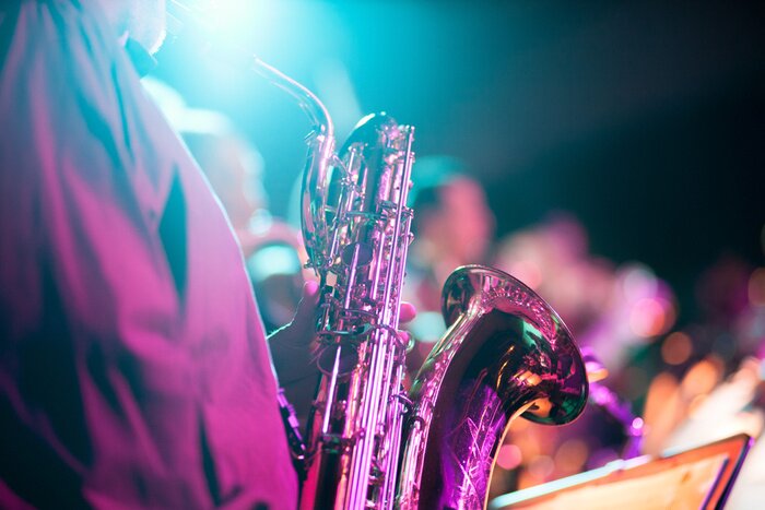 Poster Saxophonist und Band