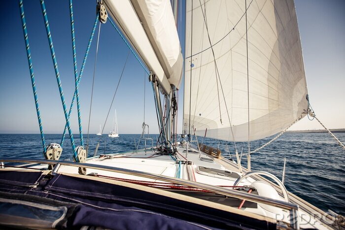 Poster Schiff weiße Segel