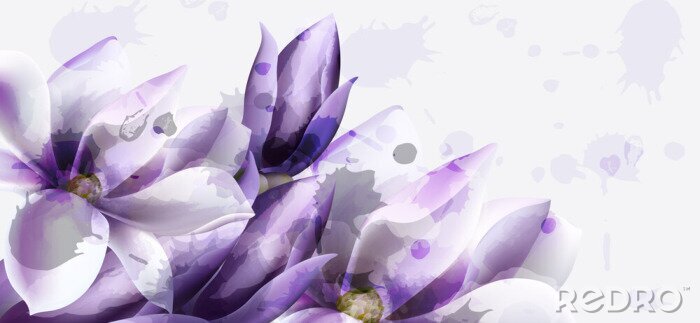 Poster Schläfrige Orchidee mit violett gesprenkelten Blütenblättern