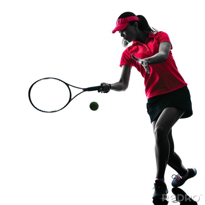 Poster Schlanke Silhouette einer Tennisspielerin