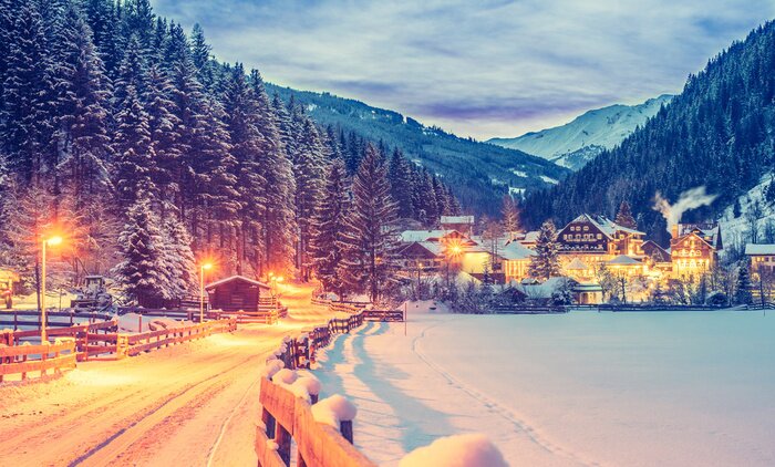 Poster Schneebedeckte Berge im Nationalpark