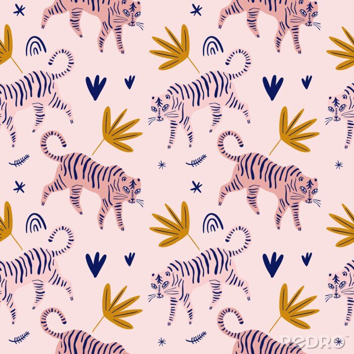 Poster Schöne rosa Tiger