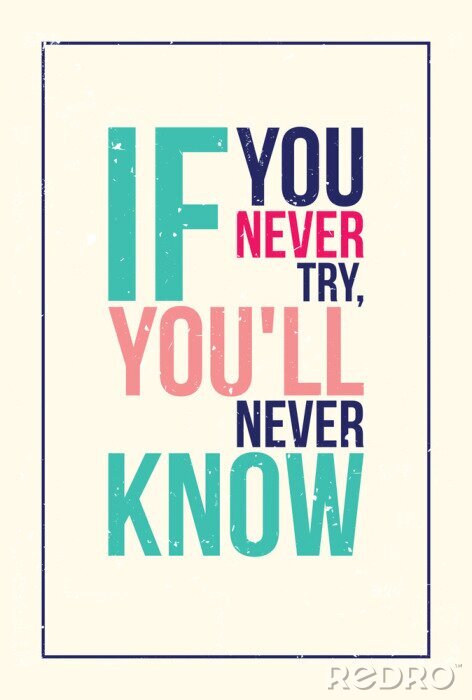 Poster Schriftzug im Grunge-Stil. Wer nicht wagt, der nicht gewinnt.