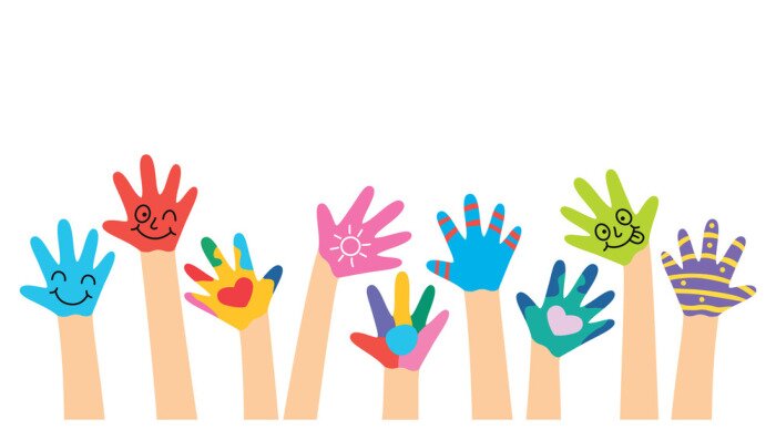 Poster Schule der sauberen Hände künstlerische Kinder