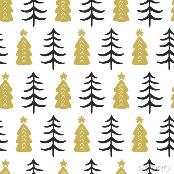 Poster Schwarz-Gold-Weihnachten