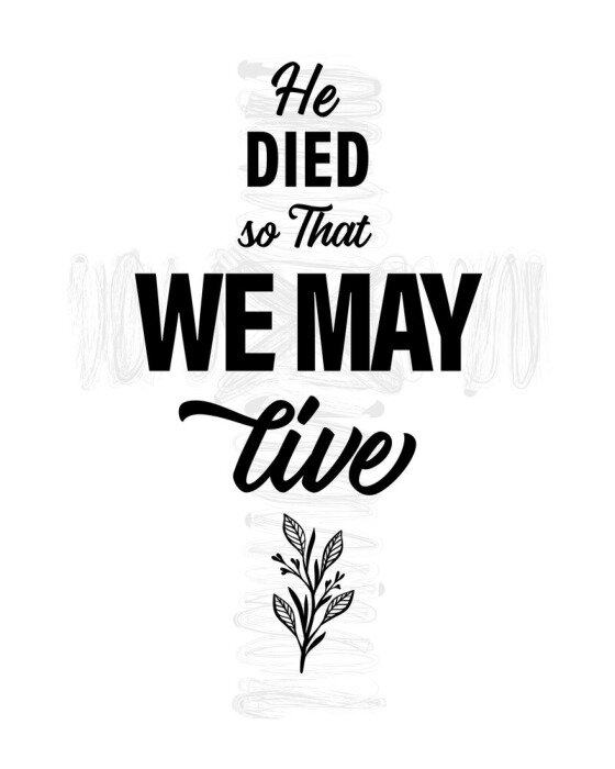 Poster Schwarz-weiß Schrift mit christlicher Botschaft