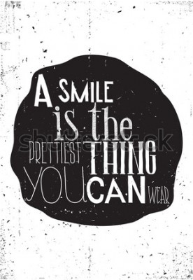 Poster Schwarz-weiße Grafik mit einem positiven Slogan