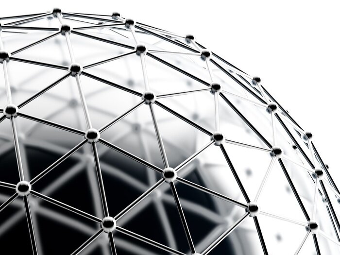 Poster Schwarz-weiße Kugel