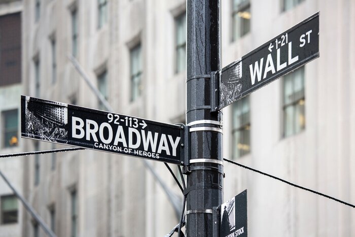 Poster Schwarz-weiße Straßennamen von New York City