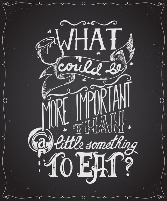 Poster Schwarz-weiße typografische Beschriftung