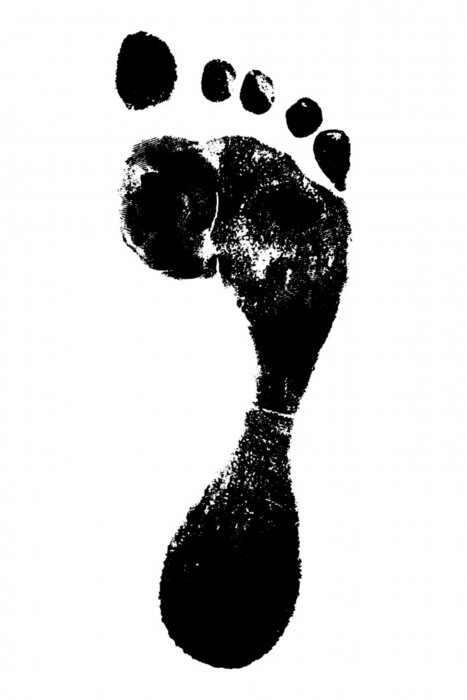 Poster Schwarz-weißer Fußabdruck