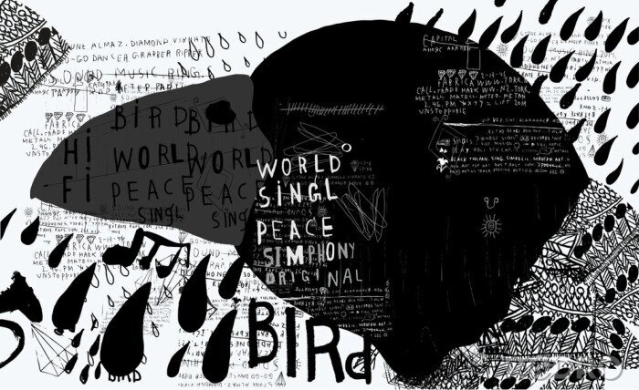 Poster Schwarz-weißer Vogel