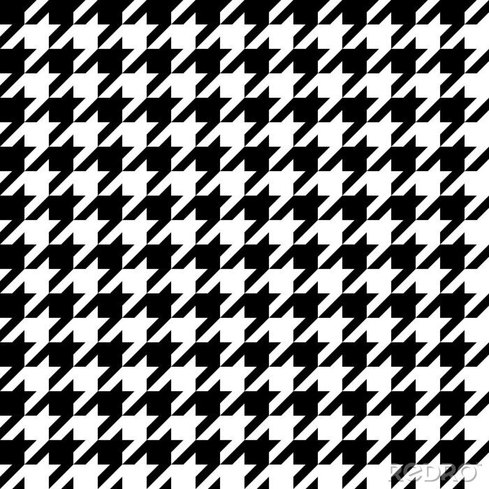 Poster Schwarz-weißes Pepitamuster