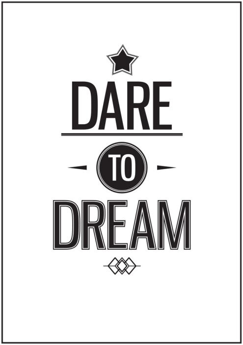 Poster Schwarze Buchstaben und weißer Hintergrund