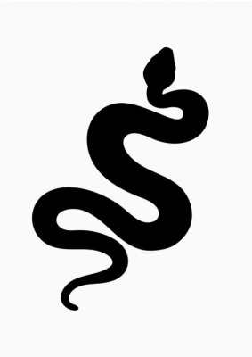 Poster Schwarze Kontur einer Schlange