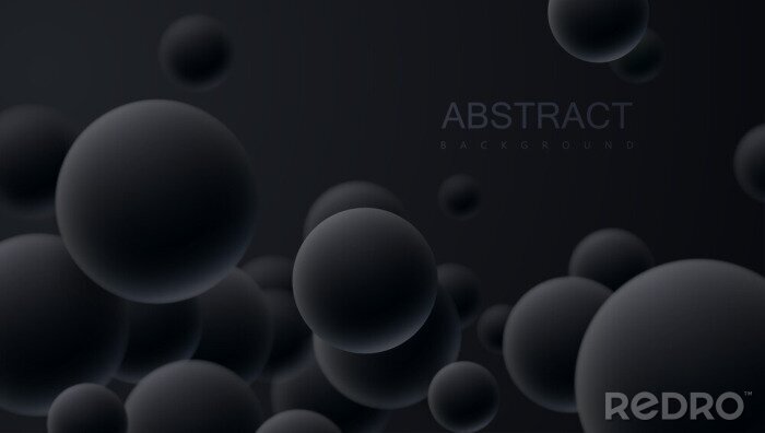 Poster Schwarze Kugeln im Schatten