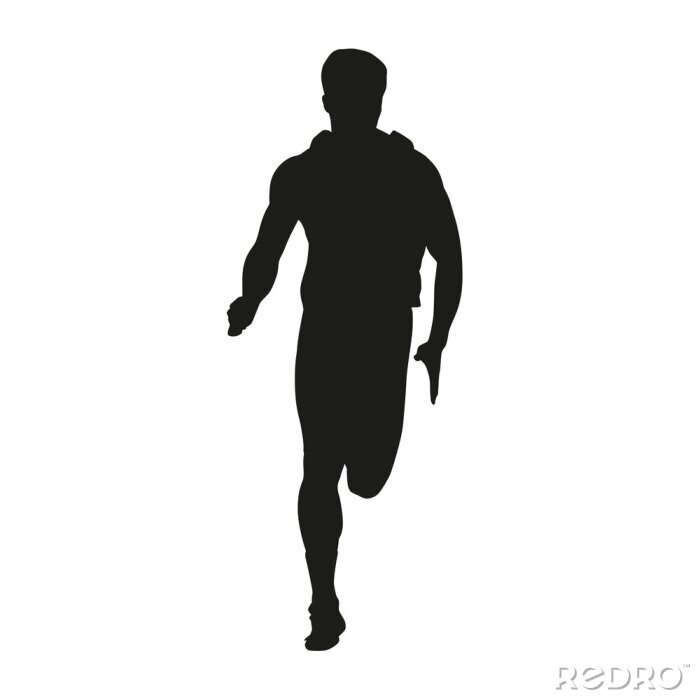 Poster Schwarze Silhouette eines laufenden Mannes