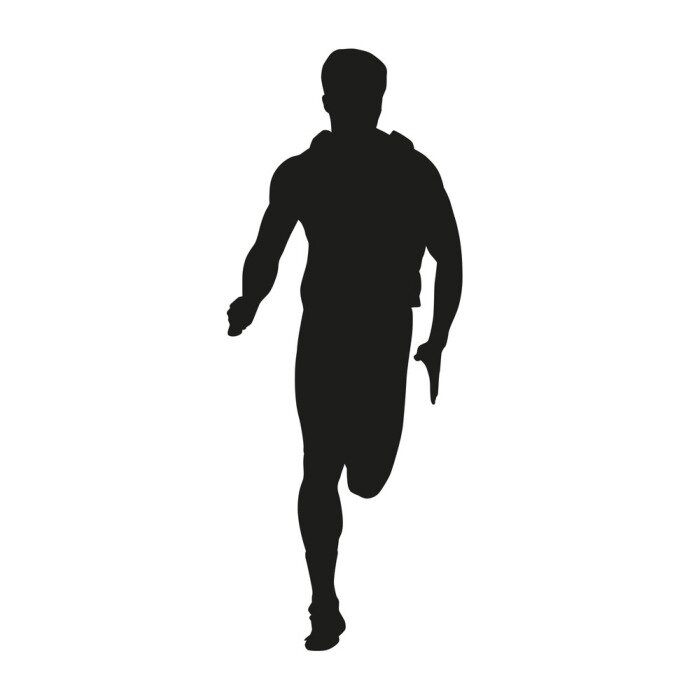 Poster Schwarze Silhouette eines laufenden Mannes