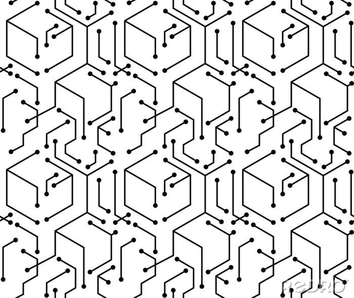 Poster Schwarze Verbindungen auf weißem Hintergrund