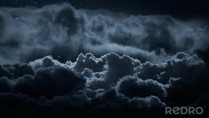 Poster Schwarze Wolken bei Nacht