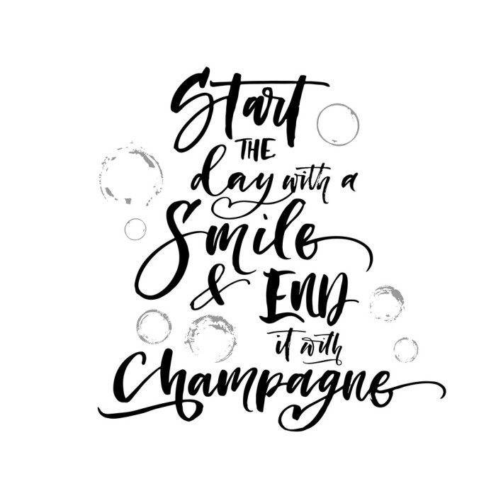 Poster Schwarzer Schriftzug über das Lächeln