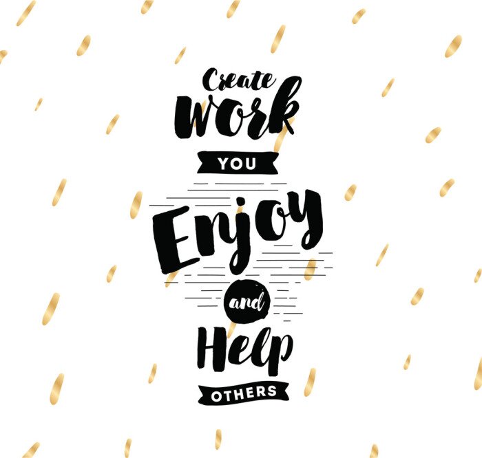 Poster Schwarzer Schriftzug und Hintergrund mit goldenen Elementen