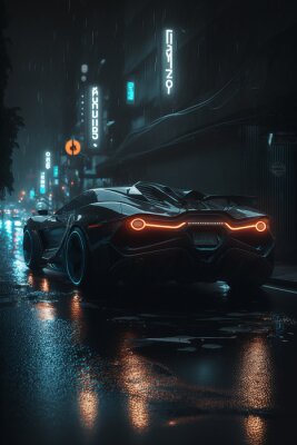 Poster Schwarzes futuristisches Auto