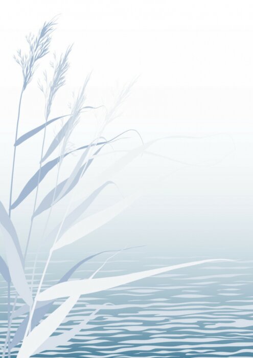 Poster Seegras in Blautönen