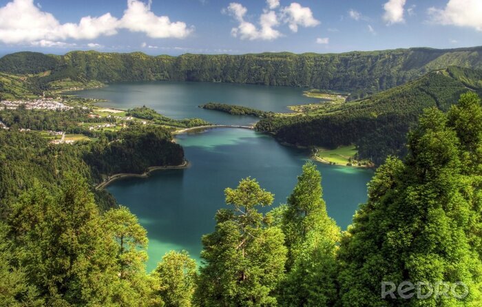 Poster Seelandschaft von oben gesehen