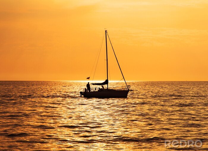 Poster Segelboot im Westen