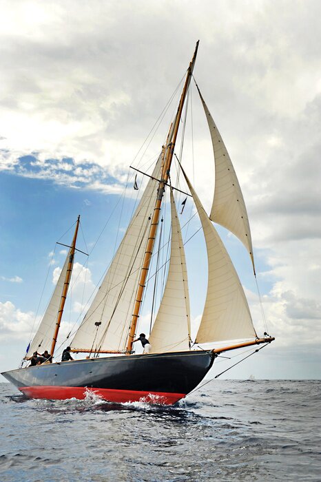 Poster Segelboot Schwarz und Weiß