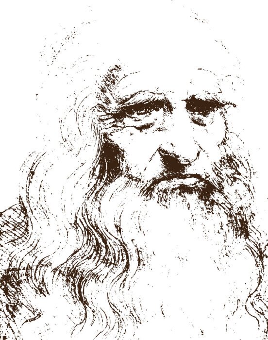 Poster Selbstporträt von Leonardo da Vinci