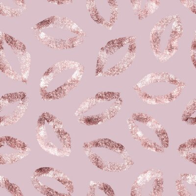 Poster Sexy Lippen in Roségoldtönen