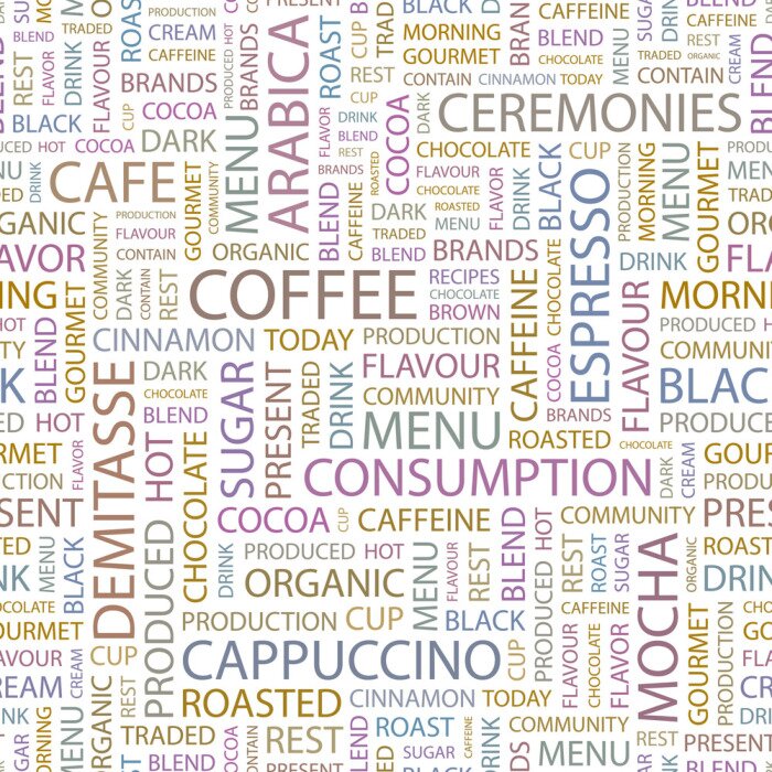 Poster Sich auf Kaffee beziehende Pastell-Aufschriften