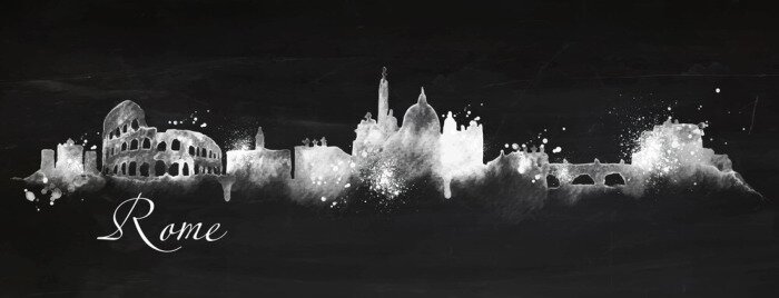 Poster Silhouette chalk Rome
