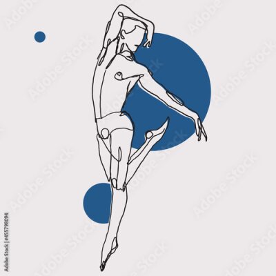 Poster Silhouette eines Mannes in einem Tanz