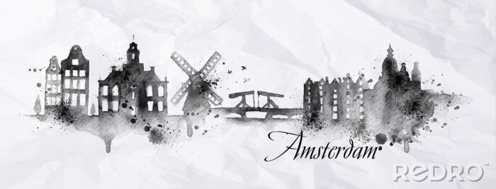 Poster Silhouette Tinte Amsterdam