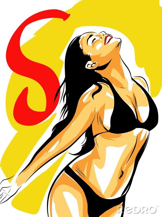Poster Sinnliche Frau im Bikini