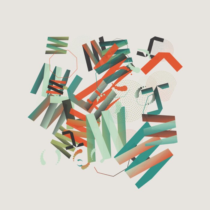 Poster Skandinavische geometrische Abstraktion in Farben