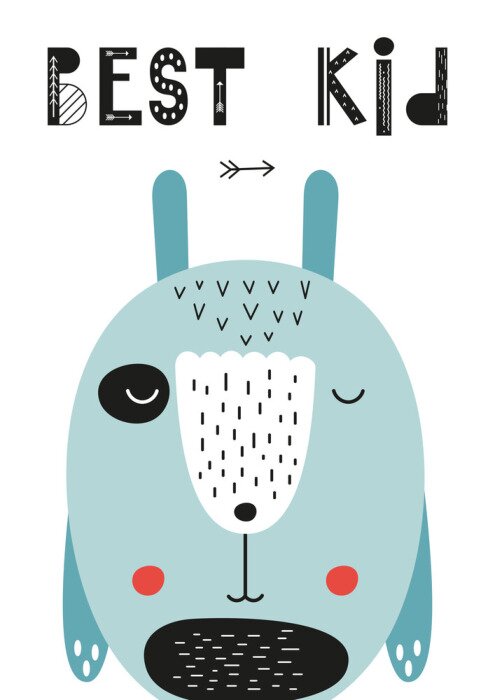 Poster Skandinavische Typografie für Kinder