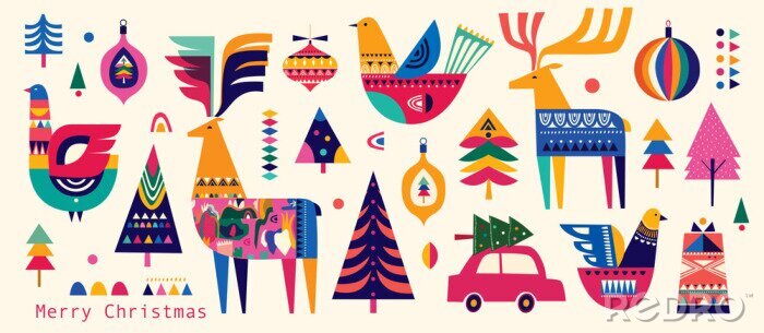 Poster Skandinavische Weihnachtsmotive