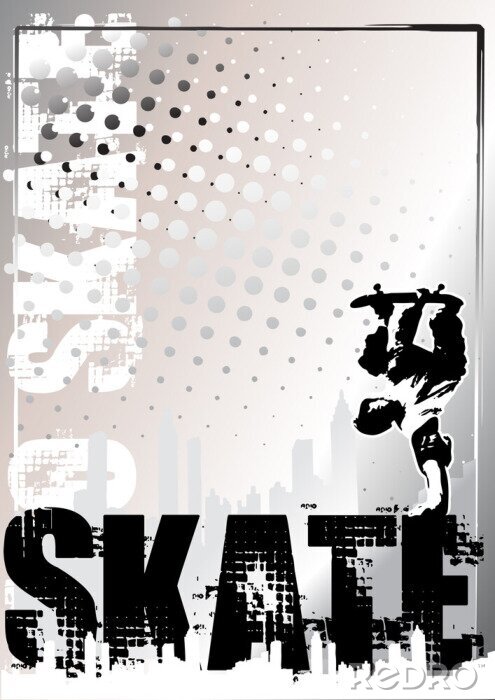 Poster Skateboard im Vintage-Geiste