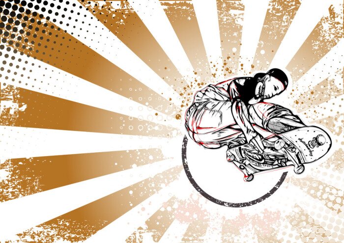 Poster Skateboarder retro Hintergrund