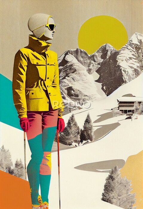 Poster Skifahren auf der Piste