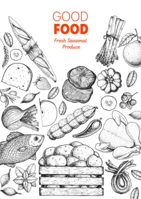 Poster Skizze Bio-Lebensmittel