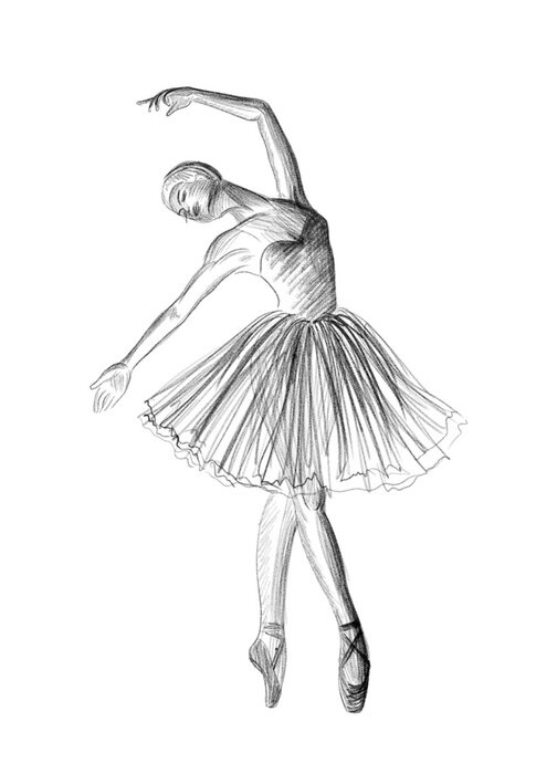 Poster Skizze einer tanzenden Ballerina