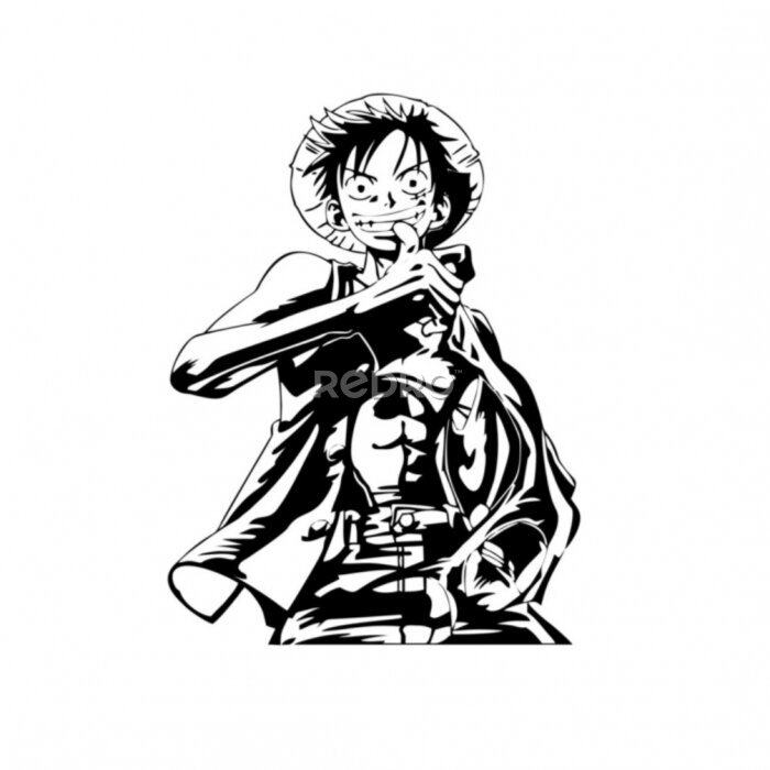Poster Skizze von Luffy