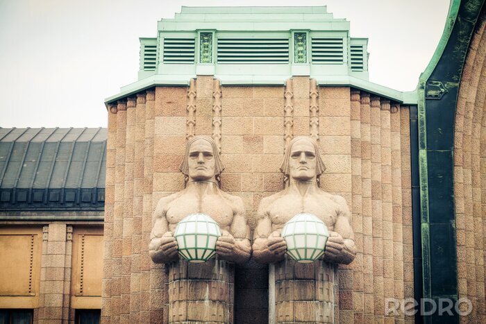 Poster Skulpturen des Hauptbahnhofs in Helsinki