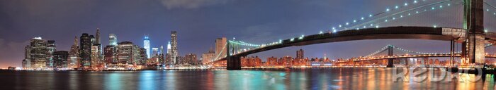 Poster Skyline auf New Yorker Brücke
